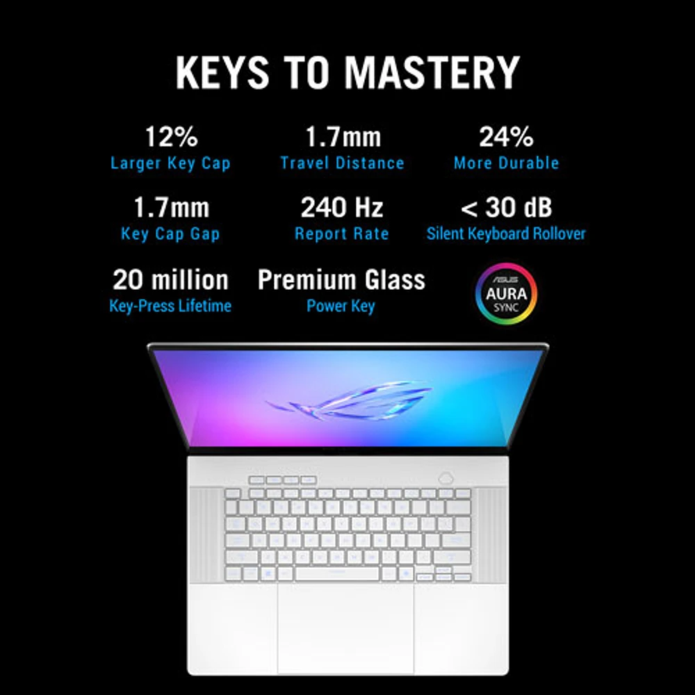 ASUS ROG Zephyrus G16 16" Gaming Laptop - White (Intel Core Ultra 9-285H/64GB RAM/2TB SSD/RTX 5070 Ti)