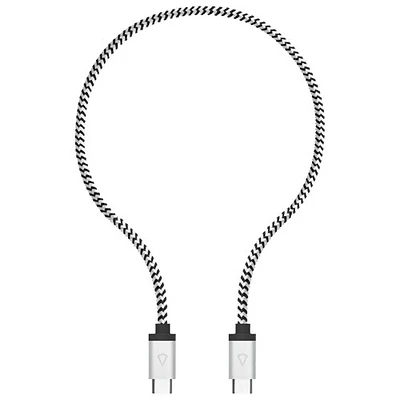 LBT 0.3m (1 ft.) Braided USB-C to USB-C Cable (LBTBW0103) - Black/White