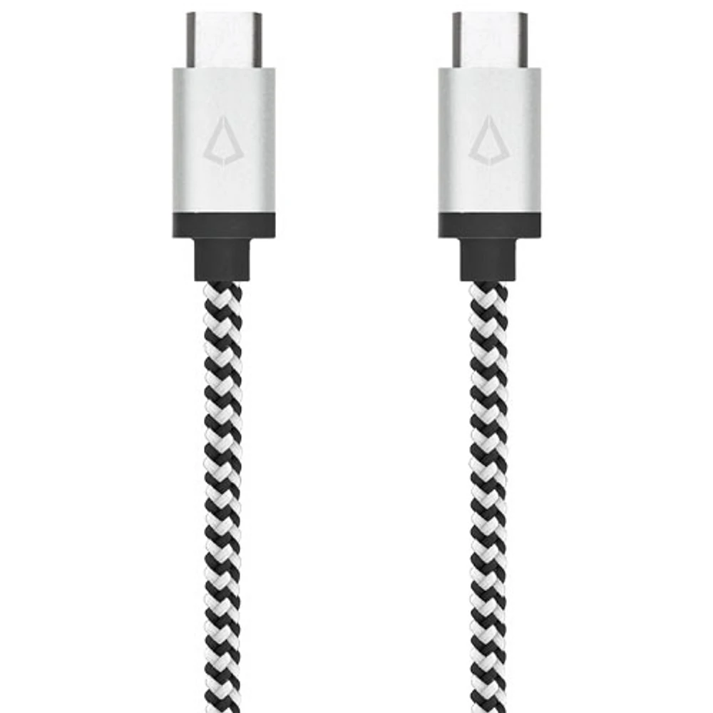 LBT 0.3m (1 ft.) Braided USB-C to USB-C Cable (LBTBW0103) - Black/White
