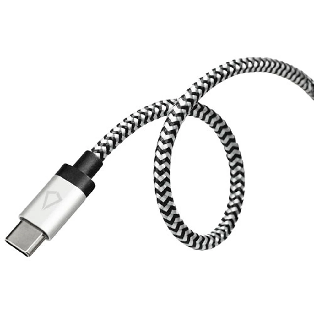 LBT 0.3m (1 ft.) Braided USB-C to USB-C Cable (LBTBW0103) - Black/White