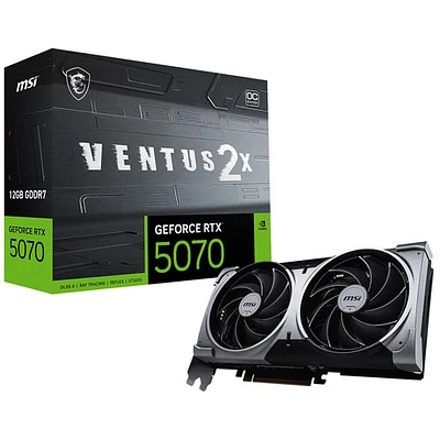 Carte graphique GeForce RTX 5070 Ventus 2X OC de MSI avec mémoire GDDR7 de 12 Go