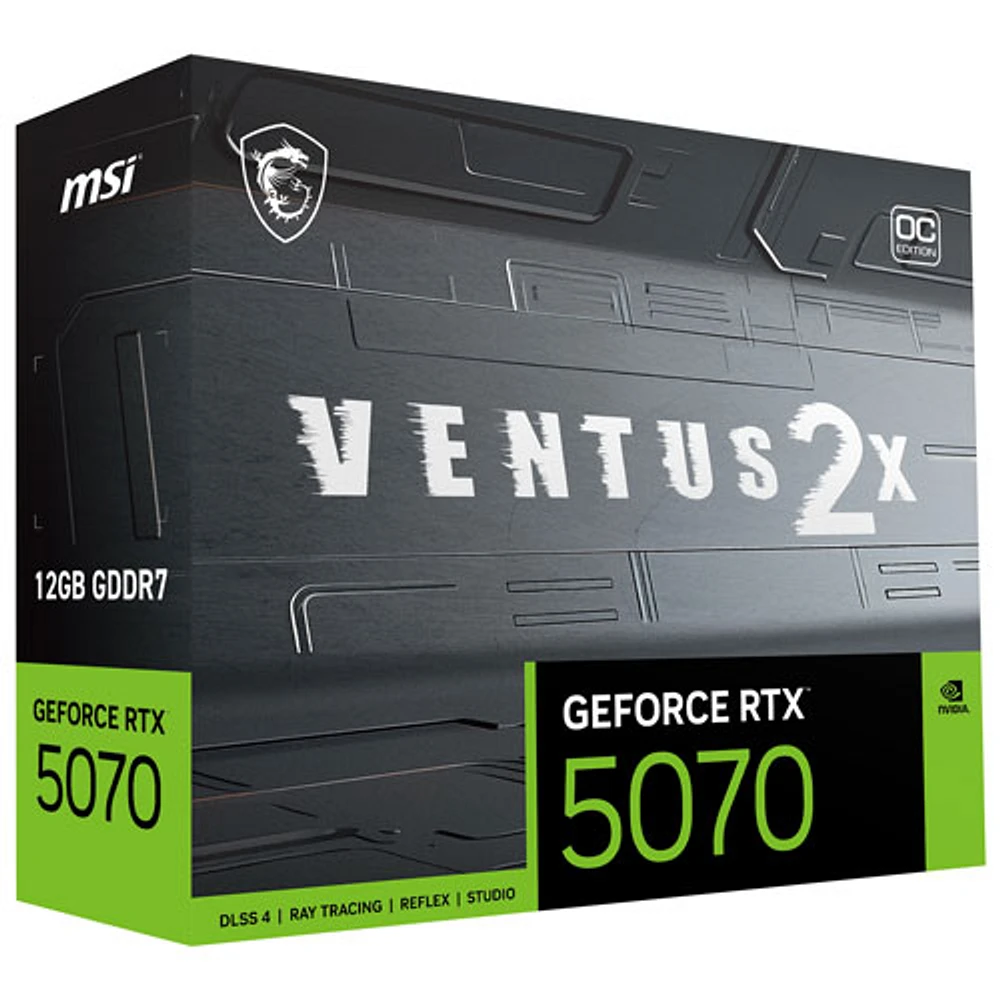 Carte graphique GeForce RTX 5070 Ventus 2X OC de MSI avec mémoire GDDR7 de 12 Go