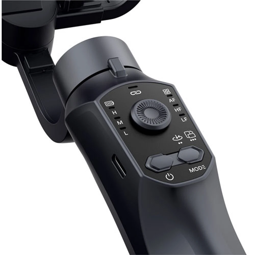 Stabilisateur à cardan à 3 axes pour téléphone intelligent avec chargeur portable de Zero-X - Noir