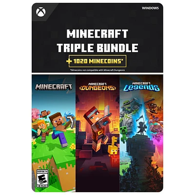 Minecraft Triple Bundle with 1020 Minecoins (Windows) - Digital Download