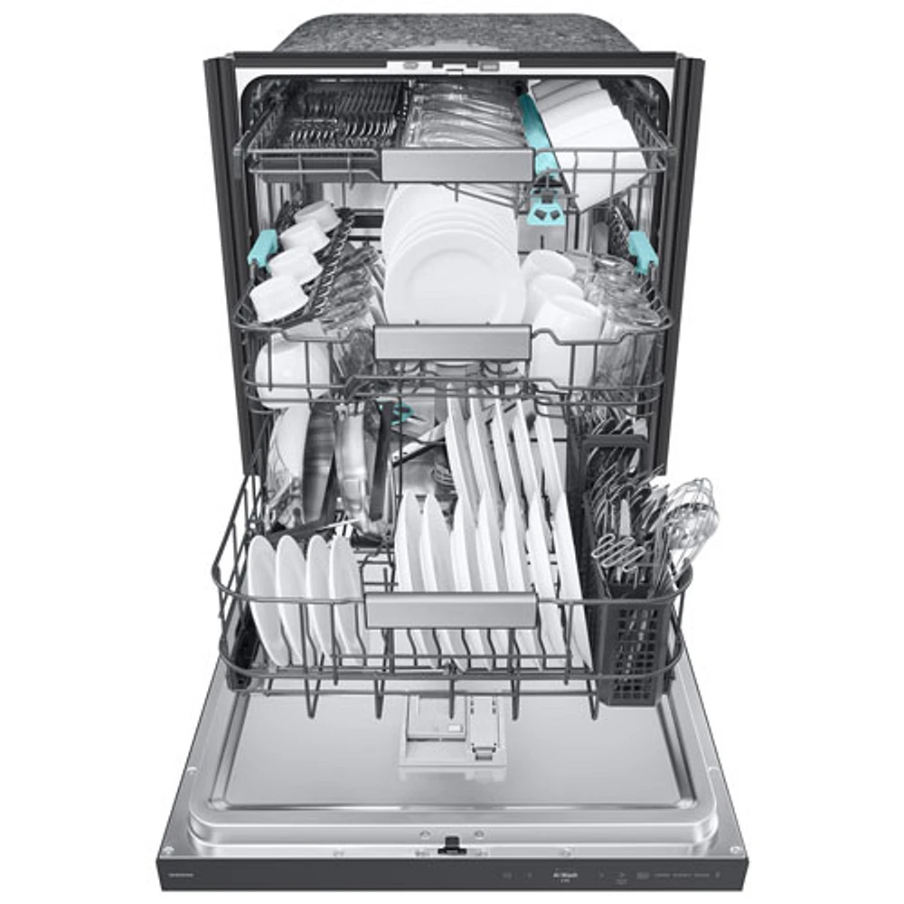 Samsung 24" 38dB Built-In Dishwasher with AI Wash & Third Rack (DW90F89T0UMTAA) - Matte Black Stainless