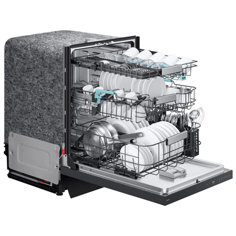 Samsung 24" 38dB Built-In Dishwasher with AI Wash & Third Rack (DW90F89T0UMTAA) - Matte Black Stainless