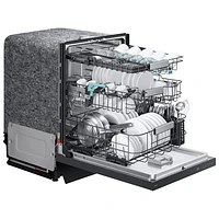 Samsung 24" 38dB Built-In Dishwasher with AI Wash & Third Rack (DW90F89T0UMTAA) - Matte Black Stainless