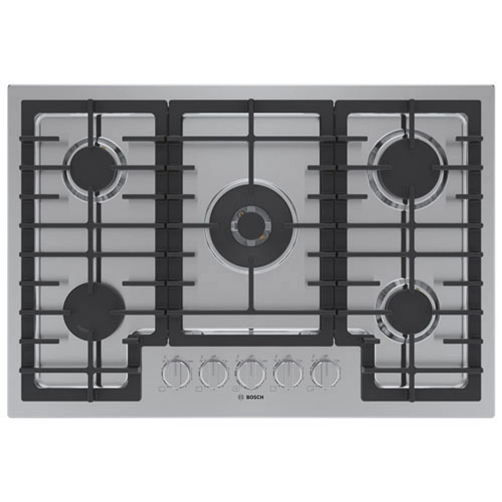 Boîte ouverte - Surface de cuisson au gaz à 5 brûleurs 30 po de Bosch (NGM8058UC) - Acier inoxydable - Endommagé