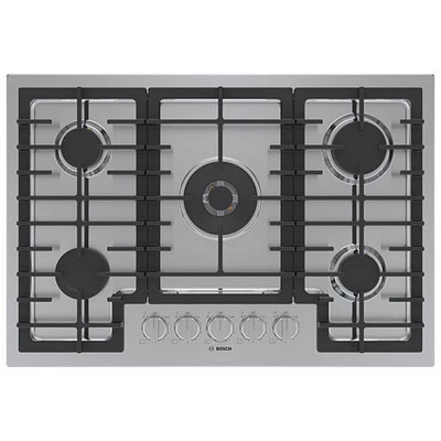 Boîte ouverte - Surface de cuisson au gaz à 5 brûleurs 30 po de Bosch (NGM8058UC) - Acier inoxydable - Endommagé