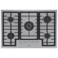 Boîte ouverte - Surface de cuisson au gaz à 5 brûleurs 30 po de Bosch (NGM8058UC) - Acier inoxydable - Endommagé