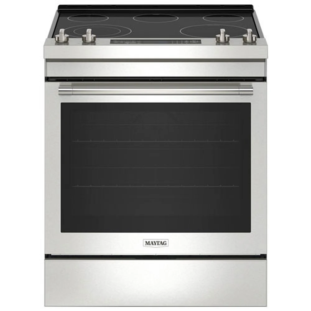 Boîte ouverte - Cuisinière électrique encastrable avec friture à air chaud 6,4 pi³ 30 po de Maytag (YMES8800PZ) - Acier inoxydable