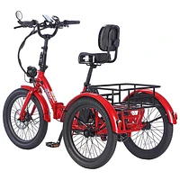 Ollie Leo Foldable Step-Through Electric City Trike (500W Motor / 65km Range / 22 km/h Top Speed) - Red