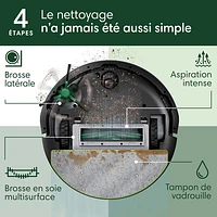 Aspirateur robot à vadrouille connecté Wi-Fi Roomba 105 Combo d'iRobot - Noir