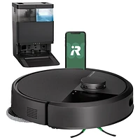 Aspirateur robot à vadrouille connecté Wi-Fi à vidage automatique Roomba Plus 405 Combo d'iRobot - Noir