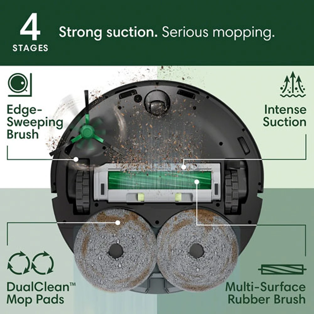 iRobot Roomba Plus 405 Combo Wi-Fi Connected Self-Empty Robot Vacuum & Mop - Black