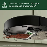 Aspirateur robot à vadrouille connecté Wi-Fi à vidage automatique Roomba Plus 405 Combo d'iRobot - Noir
