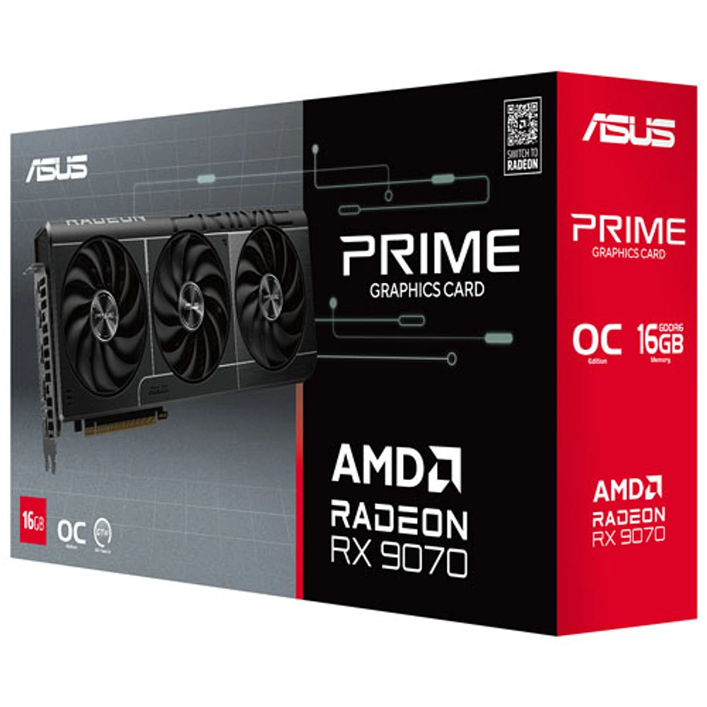 Carte graphique Prime Radeon RX 9070 OC 16 Go GDDR6 d'ASUS