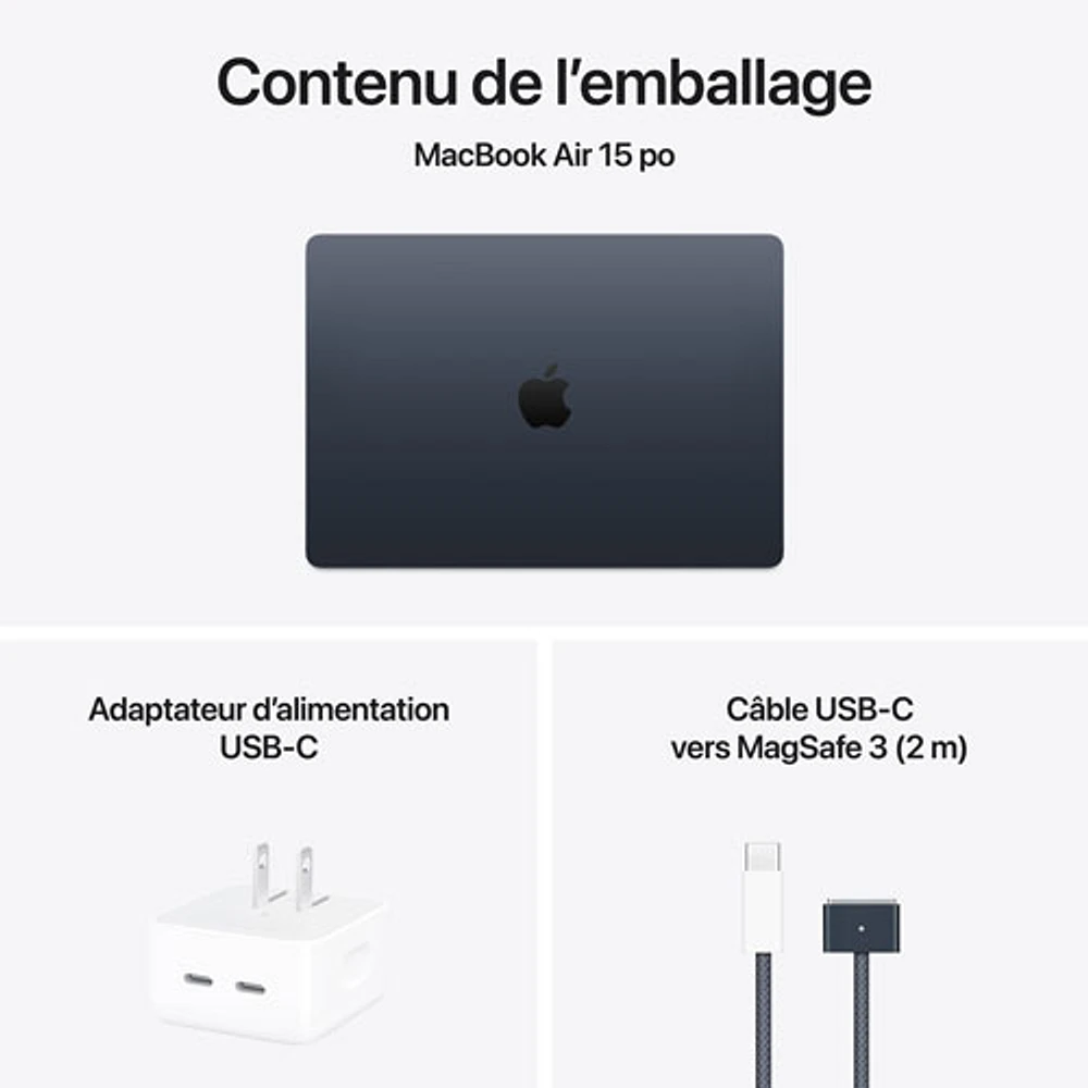 Apple MacBook Air 15.3" w/ Touch ID (2025) - Midnight (Apple M4 / 24GB RAM / 512GB SSD) - English