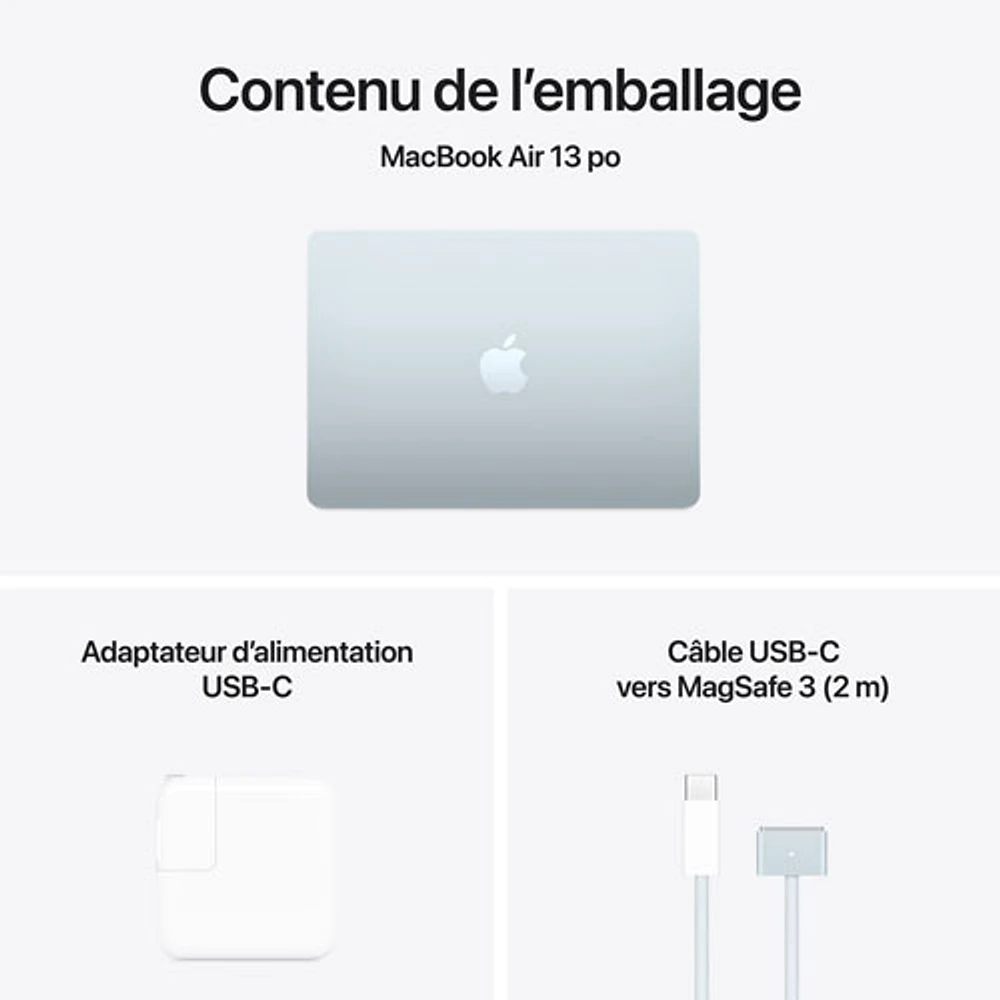 Apple MacBook Air 13.6" w/ Touch ID (2025) - Sky Blue (Apple M4 / 16GB RAM / 256GB SSD) - English