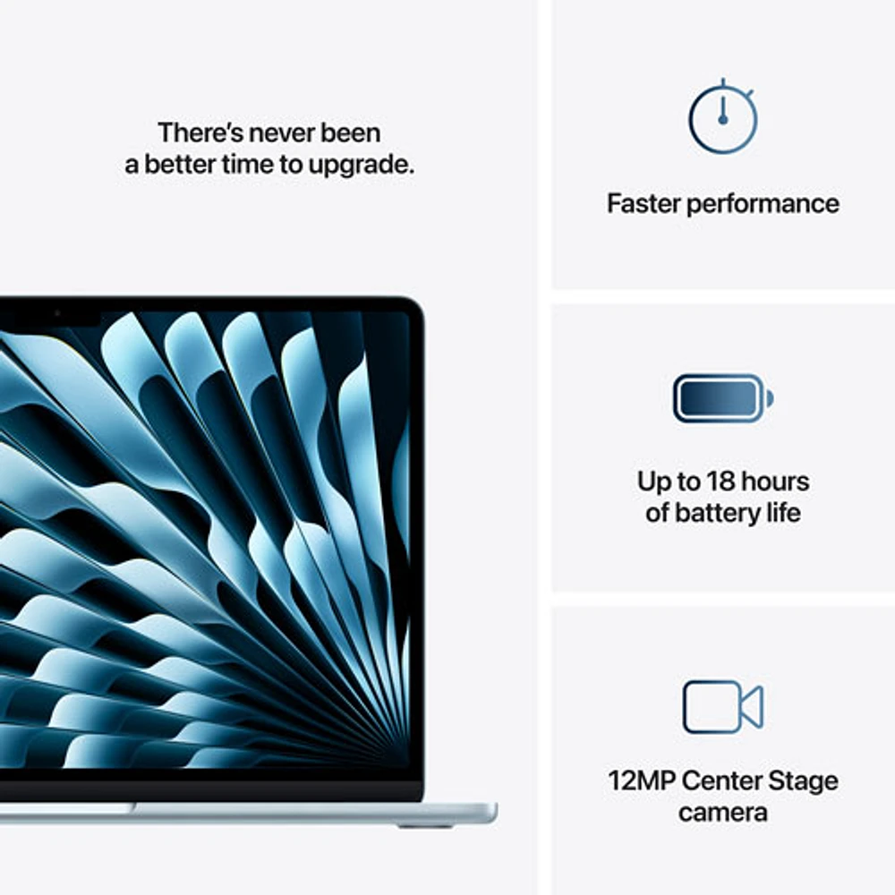 Apple MacBook Air 13.6" w/ Touch ID (2025) - Sky Blue (Apple M4 / 16GB RAM / 256GB SSD) - English