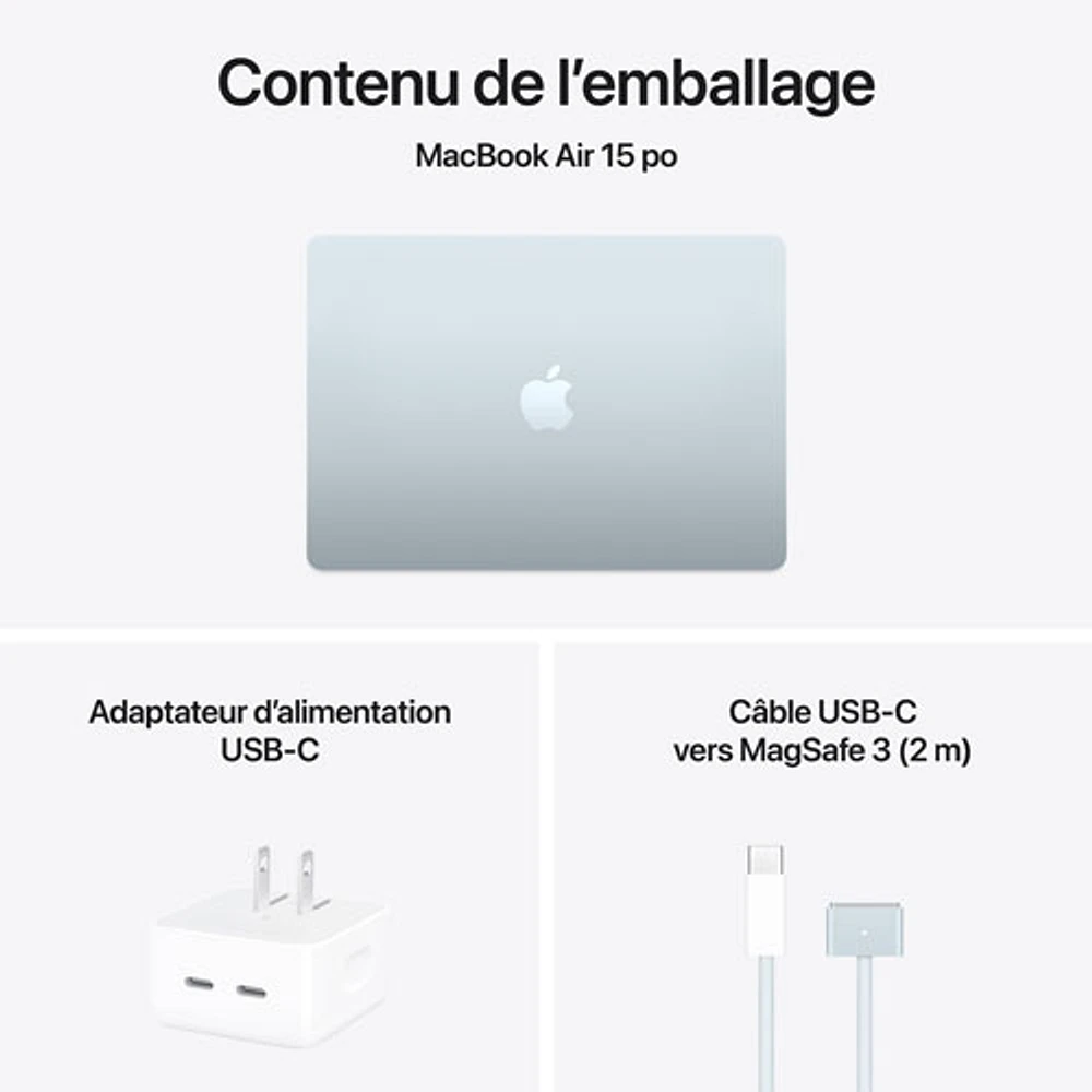 Apple MacBook Air 15.3" w/ Touch ID (2025) - Sky Blue (Apple M4 / 24GB RAM / 512GB SSD) - English