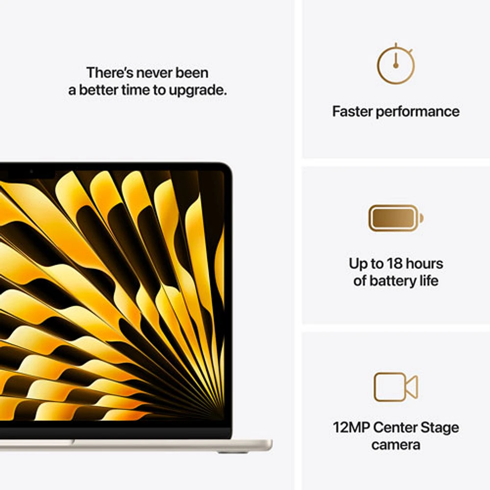 Apple MacBook Air 13.6" w/ Touch ID (2025) - Starlight (Apple M4 / 16GB RAM / 256GB SSD) - English