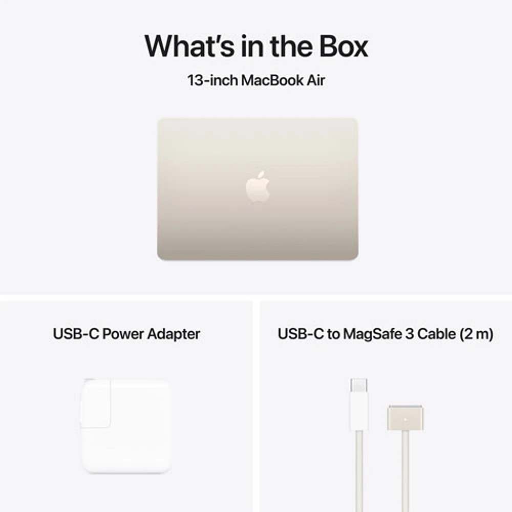 Apple MacBook Air 13.6" w/ Touch ID (2025) - Starlight (Apple M4 / 24GB RAM / 512GB SSD) - English