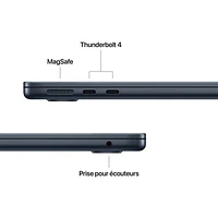 MacBook Air de 13,6 po avec Touch ID d'Apple (2025) - Minuit (M4 d'Apple/RAM 16 Go/SSD Go