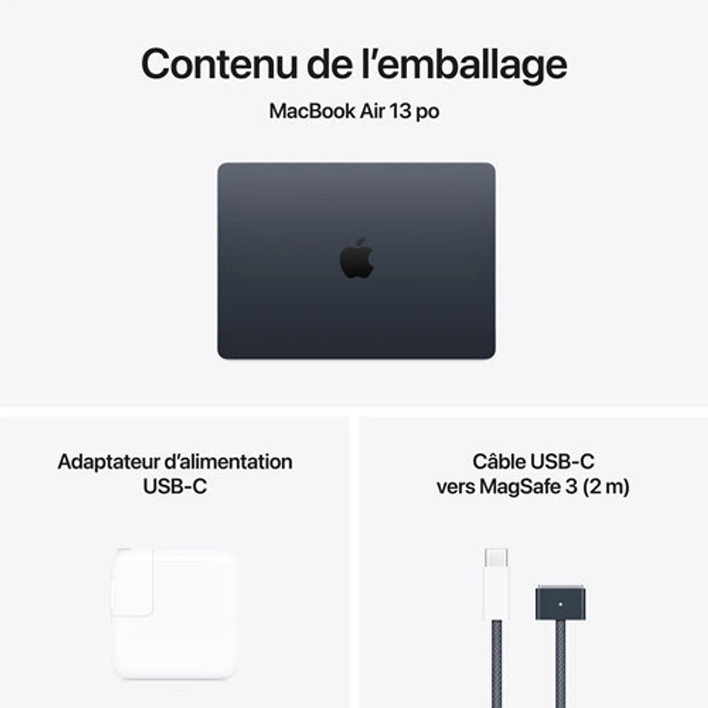 Apple MacBook Air 13.6" w/ Touch ID (2025) - Midnight (Apple M4 / 16GB RAM / 512GB SSD) - English