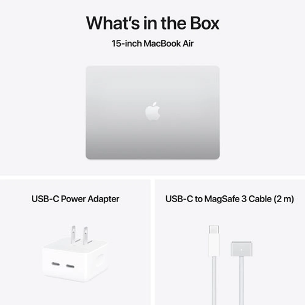 Apple MacBook Air 15.3" w/ Touch ID (2025) - Silver (Apple M4 / 16GB RAM / 512GB SSD) - English