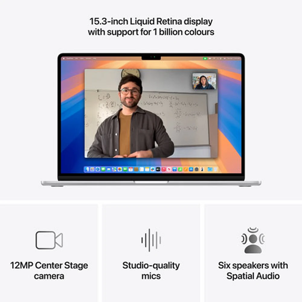 Apple MacBook Air 15.3" w/ Touch ID (2025) - Silver (Apple M4 / 16GB RAM / 512GB SSD) - English