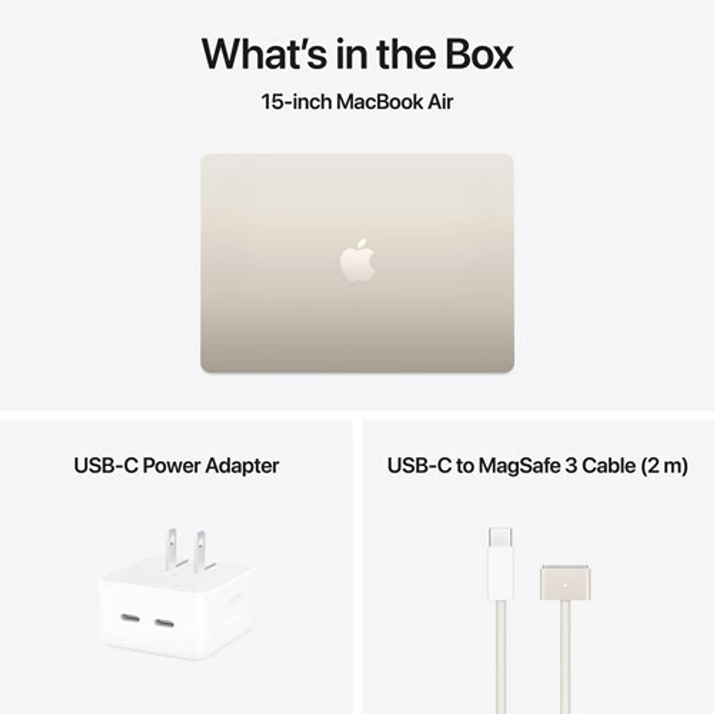 Apple MacBook Air 15.3" w/ Touch ID (2025) - Starlight (Apple M4 / 16GB RAM / 512GB SSD) - English