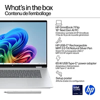 Portable Copilot+ PC 2-en-1 tactile de 16 po OmniBook 7 Flip de HP (Core Ultra 5-258v d'Intel/RAM 16 Go/SSD 512 Go)