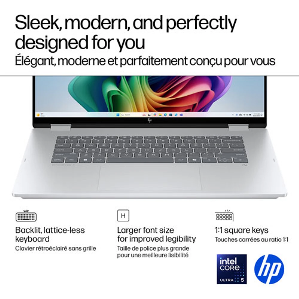 Portable Copilot+ PC 2-en-1 tactile de 16 po OmniBook 7 Flip de HP (Core Ultra 5-258v d'Intel/RAM 16 Go/SSD 512 Go)