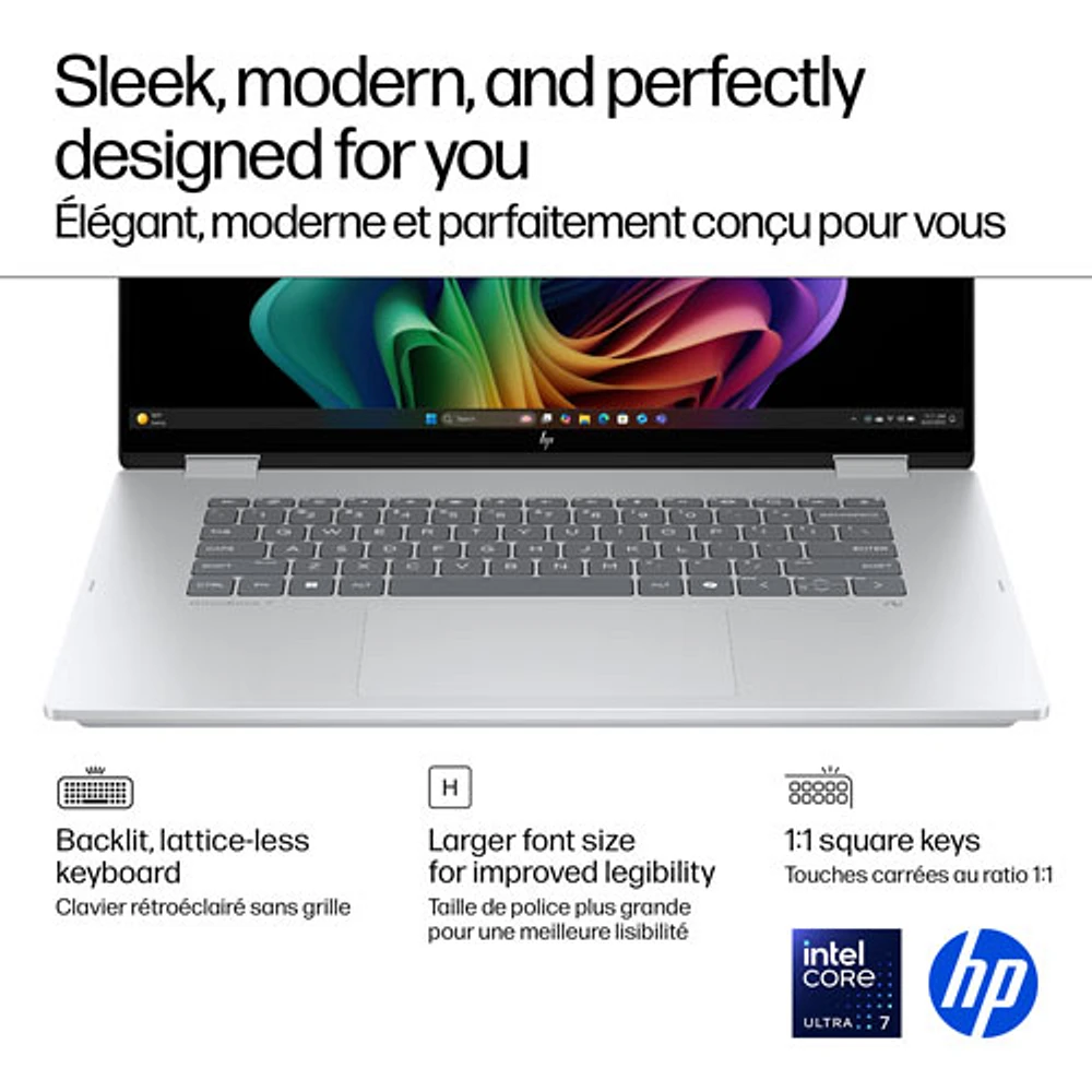 Portable Copilot+ PC 2-en-1 tactile de 16 po OmniBook 7 Flip de HP (Core Ultra 7-258V d'Intel/RAM 32 Go/SSD 1 To)