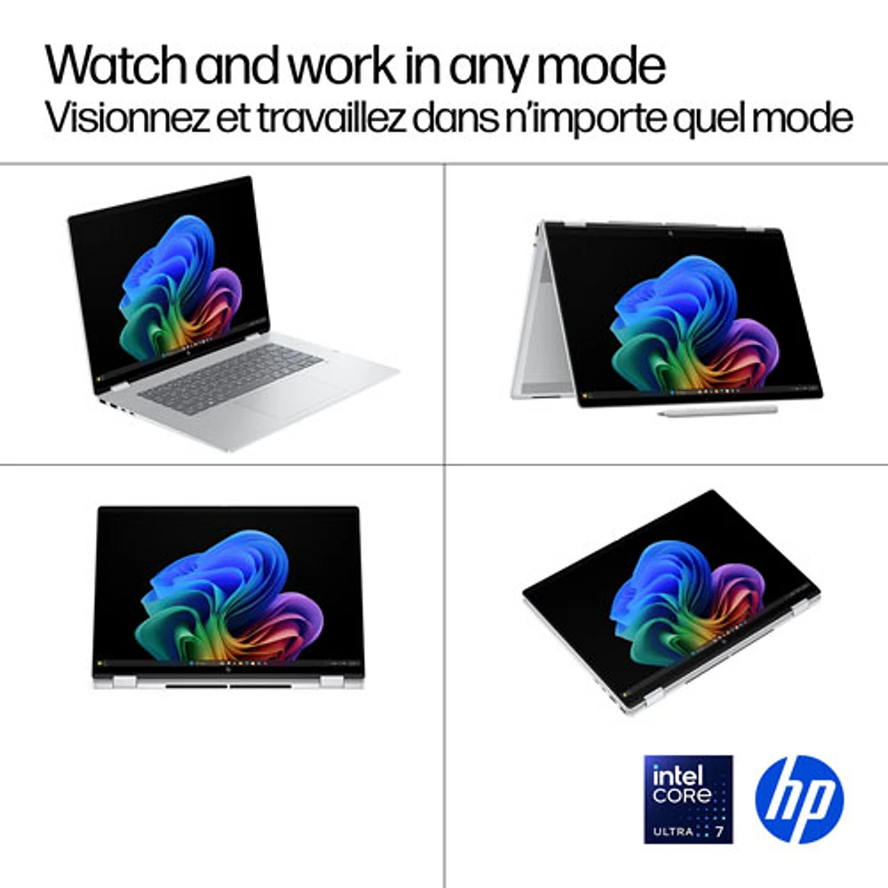 Portable Copilot+ PC 2-en-1 tactile de 16 po OmniBook 7 Flip de HP (Core Ultra 7-258V d'Intel/RAM 32 Go/SSD 1 To)