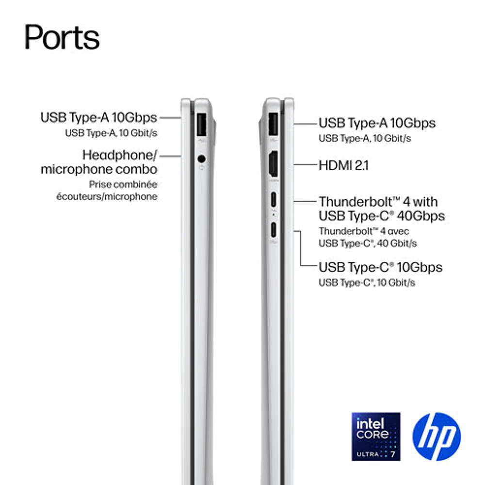 Portable Copilot+ PC 2-en-1 tactile de 16 po OmniBook 7 Flip de HP (Core Ultra 7-258V d'Intel/RAM 32 Go/SSD 1 To)