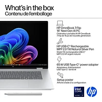 Portable Copilot+ PC 2-en-1 tactile de 16 po OmniBook 7 Flip de HP (Core Ultra 7-258V d'Intel/RAM 32 Go/SSD 1 To)
