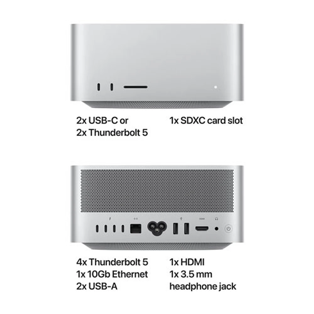Mac Studio d'Apple (Puce M4 Max d'Apple/processeur graphique 32 coeurs/RAM 36 Go/SSD 512 Go)