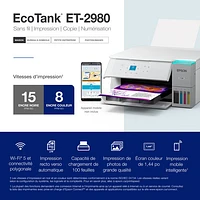 Epson EcoTank ET-2980 Wireless All-In-One Supertank Inkjet Printer - White