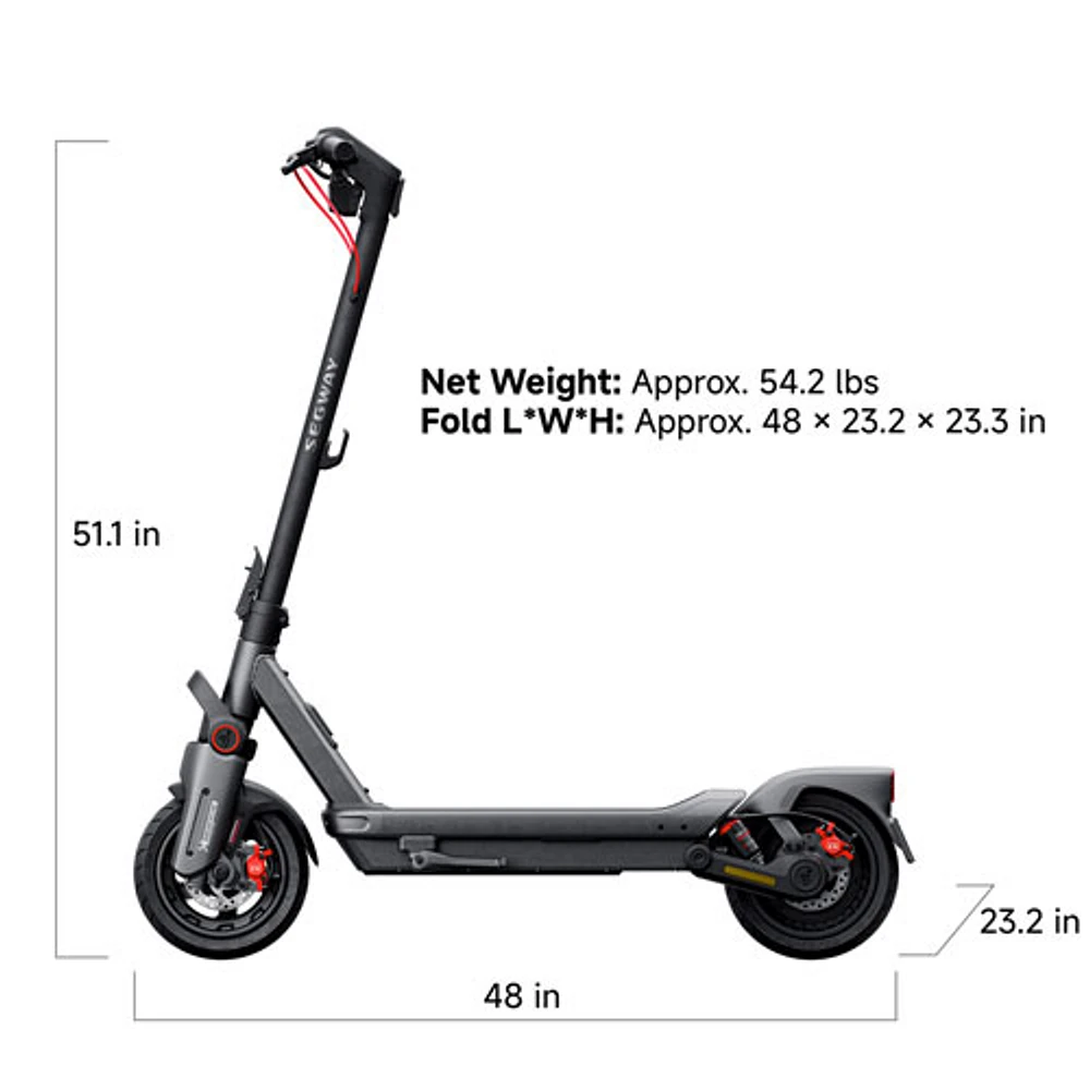 Trottinette électrique pour adultes Max G3 de Segway (moteur 2000 W/autonomie 80 km/vitesse maximale 45 km/h)
