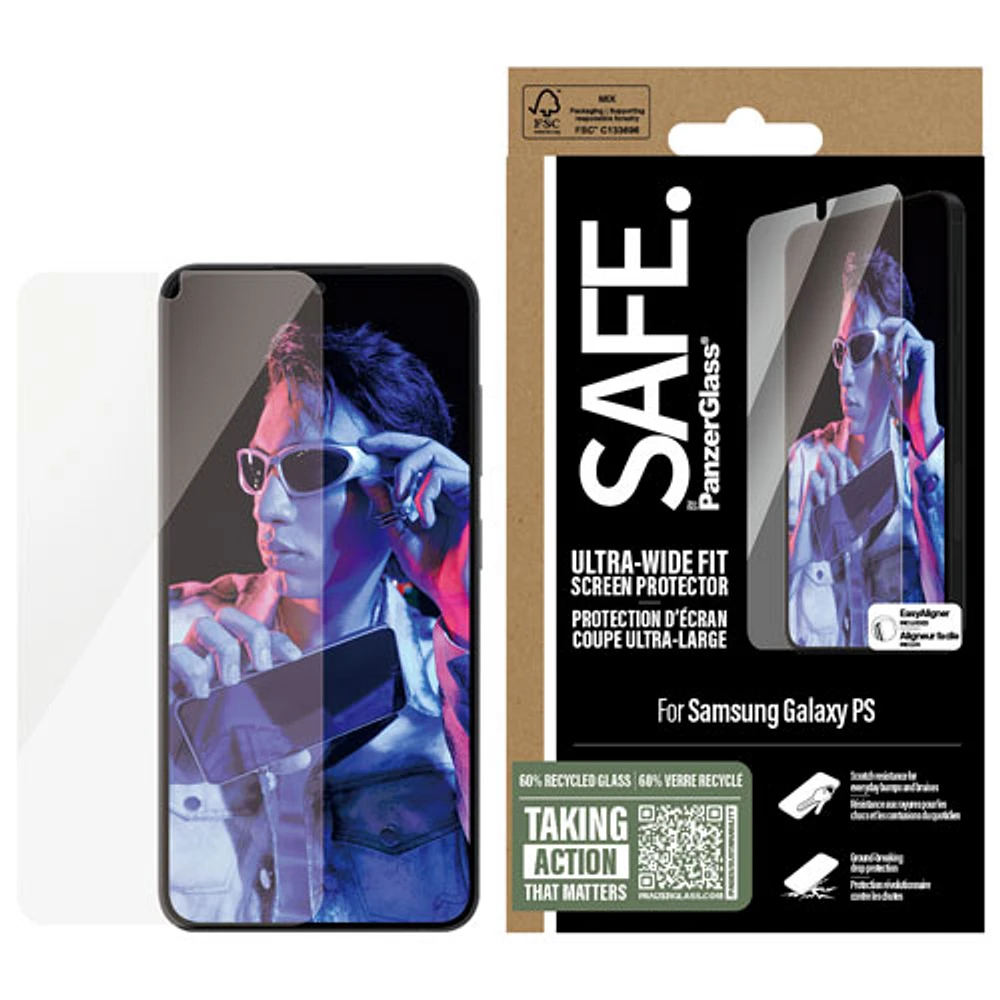 PanzerGlass SAFE Ultra-Wide Fit Glass Screen Protector for Galaxy S25 Edge