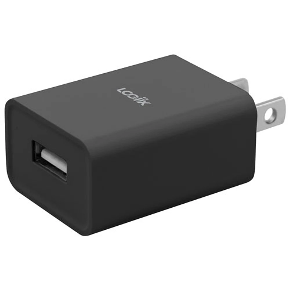 Chargeur mural USB-A de 12 W Power Cube Classic de LOGiiX - Noir