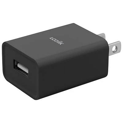 Chargeur mural USB-A de 12 W Power Cube Classic de LOGiiX - Noir