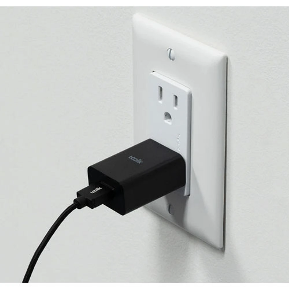 Chargeur mural USB-A de 12 W Power Cube Classic de LOGiiX - Noir