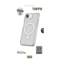 Étui rigide ajusté Mag Rugged de Tuff8 avec MagSafe pour iPhone 16e - Transparent