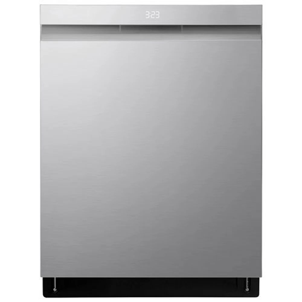 Boîte ouverte - Lave-vaisselle encastrable 24 po 46 dB avec troisième panier de LG (LDPH5554S) - Inox - Endommagé
