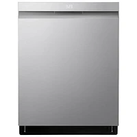 Boîte ouverte - Lave-vaisselle encastrable 24 po 46 dB avec troisième panier de LG (LDPH5554S) - Inox - Endommagé