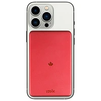 LOGiiX Piston Power Slim Mag 5000 mAh 20W USB-C Power Bank with MagSafe - Canada Red