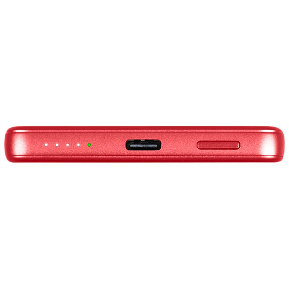 LOGiiX Piston Power Slim Mag 5000 mAh 20W USB-C Power Bank with MagSafe - Canada Red